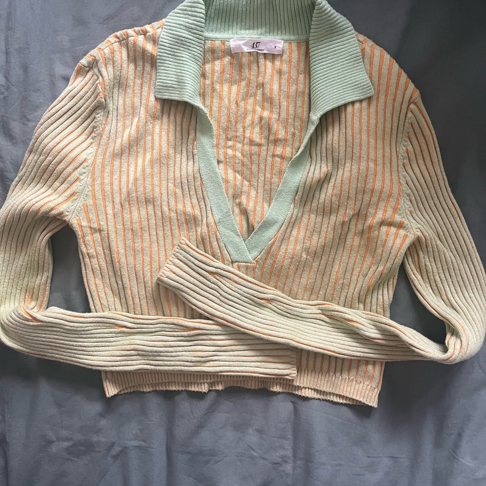 437 Ribbed Knit Cropped Top